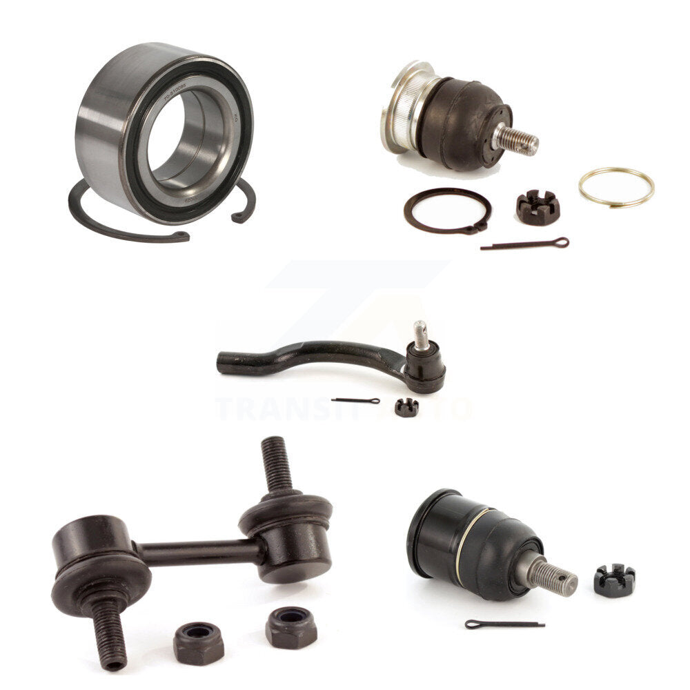 Bearing Upper Lower Ball Joint Outer Tie Rod Link Front Left Kit (5Pc) For Honda