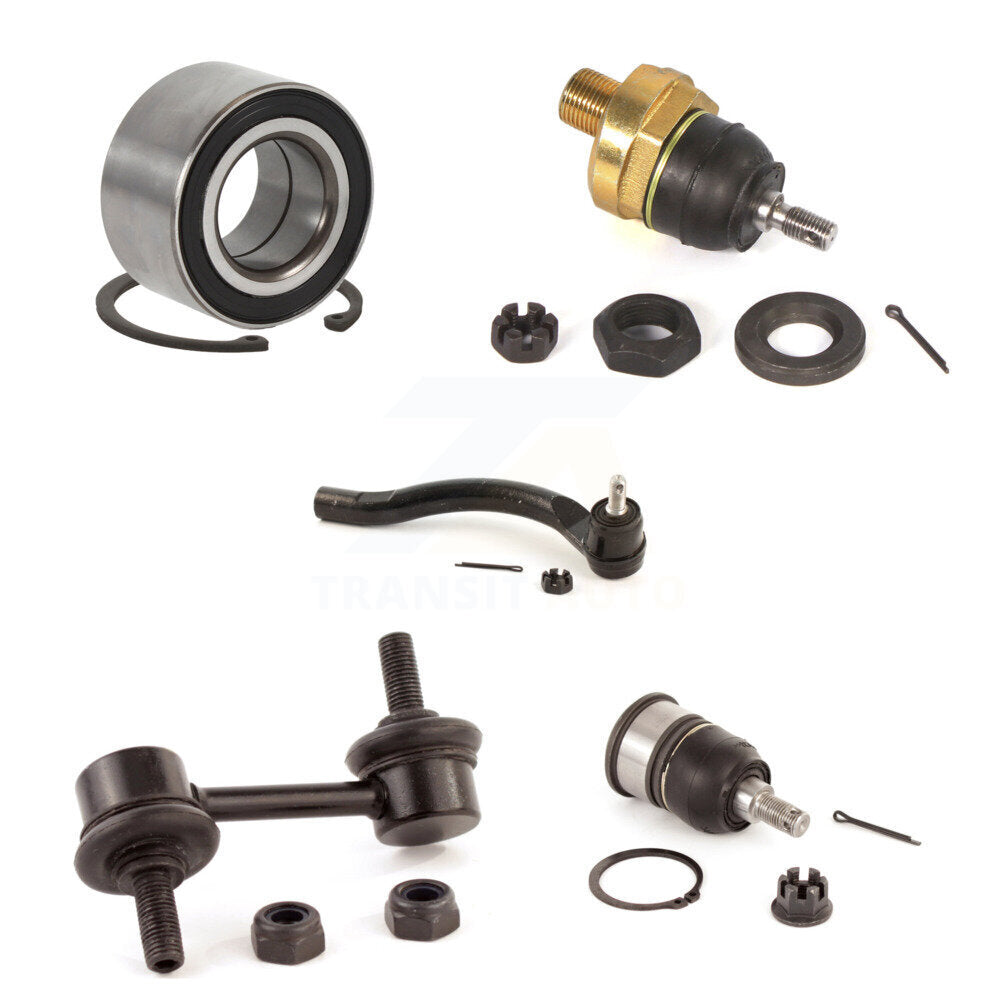 Bearing Upper Lower Ball Joint Outer Tie Rod Link Front Left Kit (5Pc) For Honda