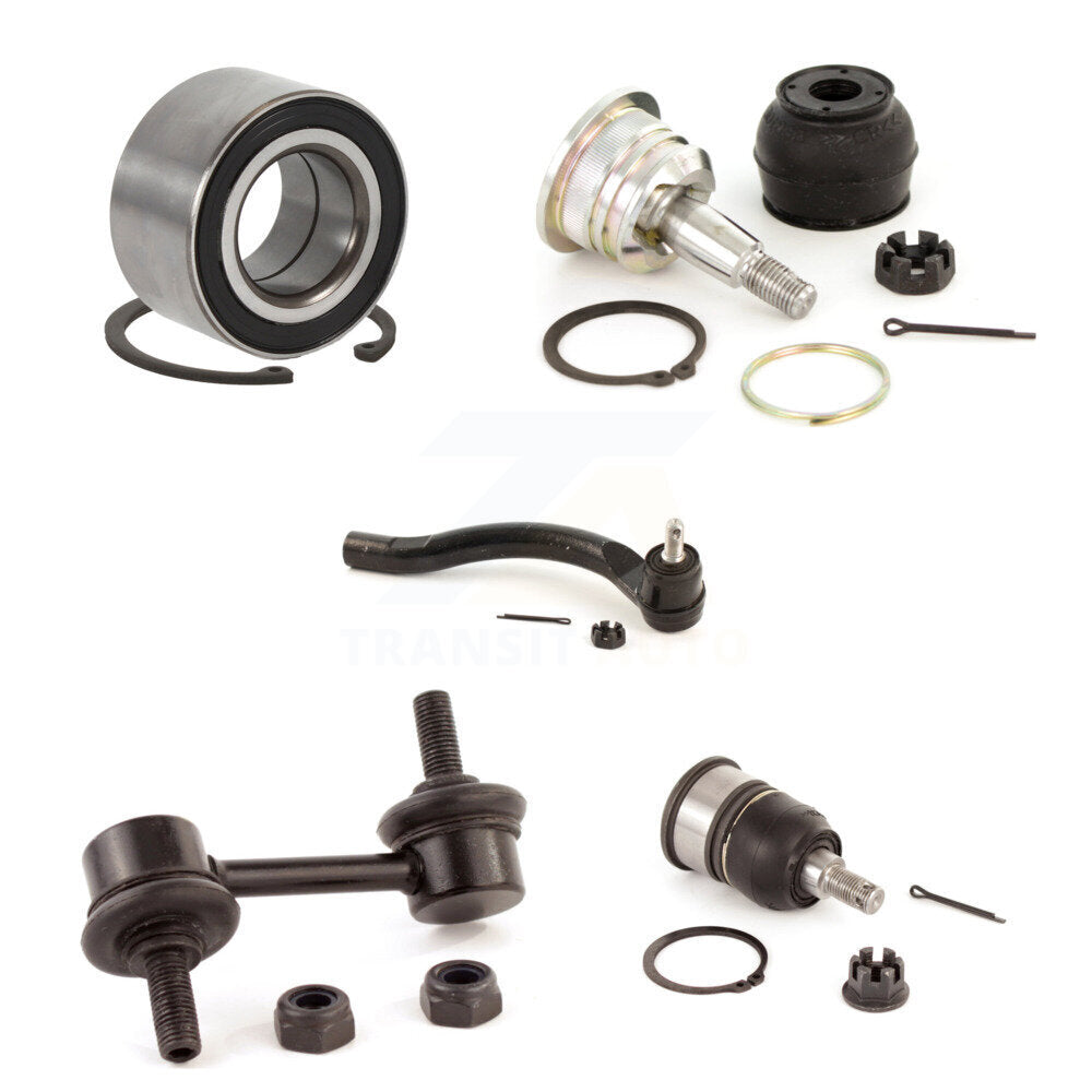 Bearing Upper Lower Ball Joint Outer Tie Rod Link Front Left Kit (5Pc) For Honda