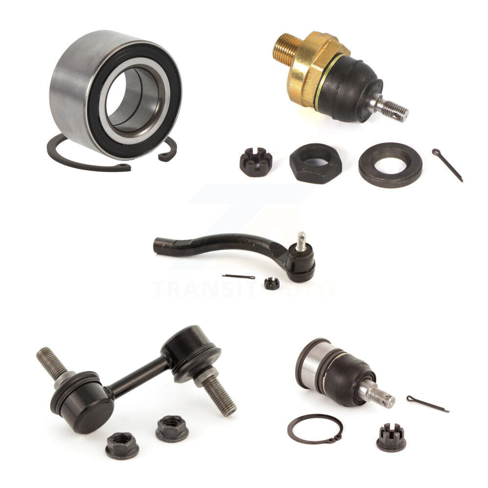 Bearing Upper Lower Ball Joint Outer Tie Rod & Sway Bar Link Front Left Kit For