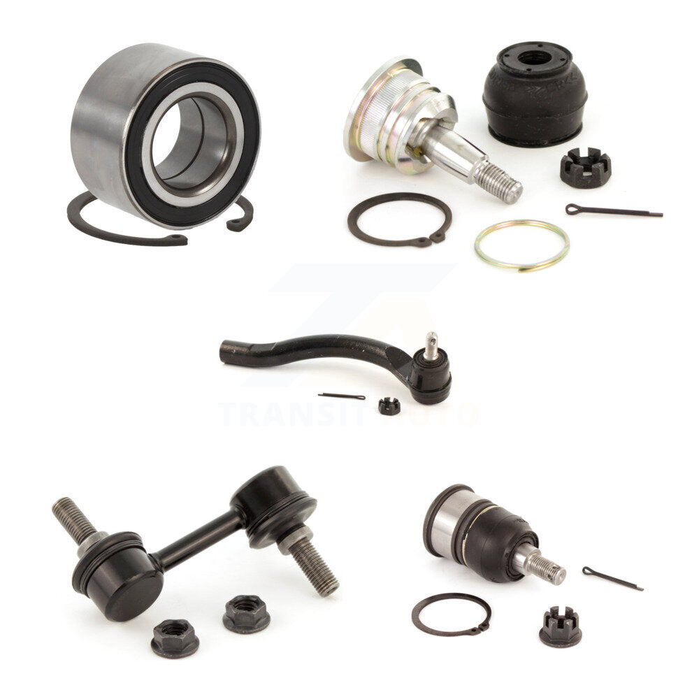 Bearing Upper Lower Ball Joint Outer Tie Rod & Sway Bar Link Front Left Kit For