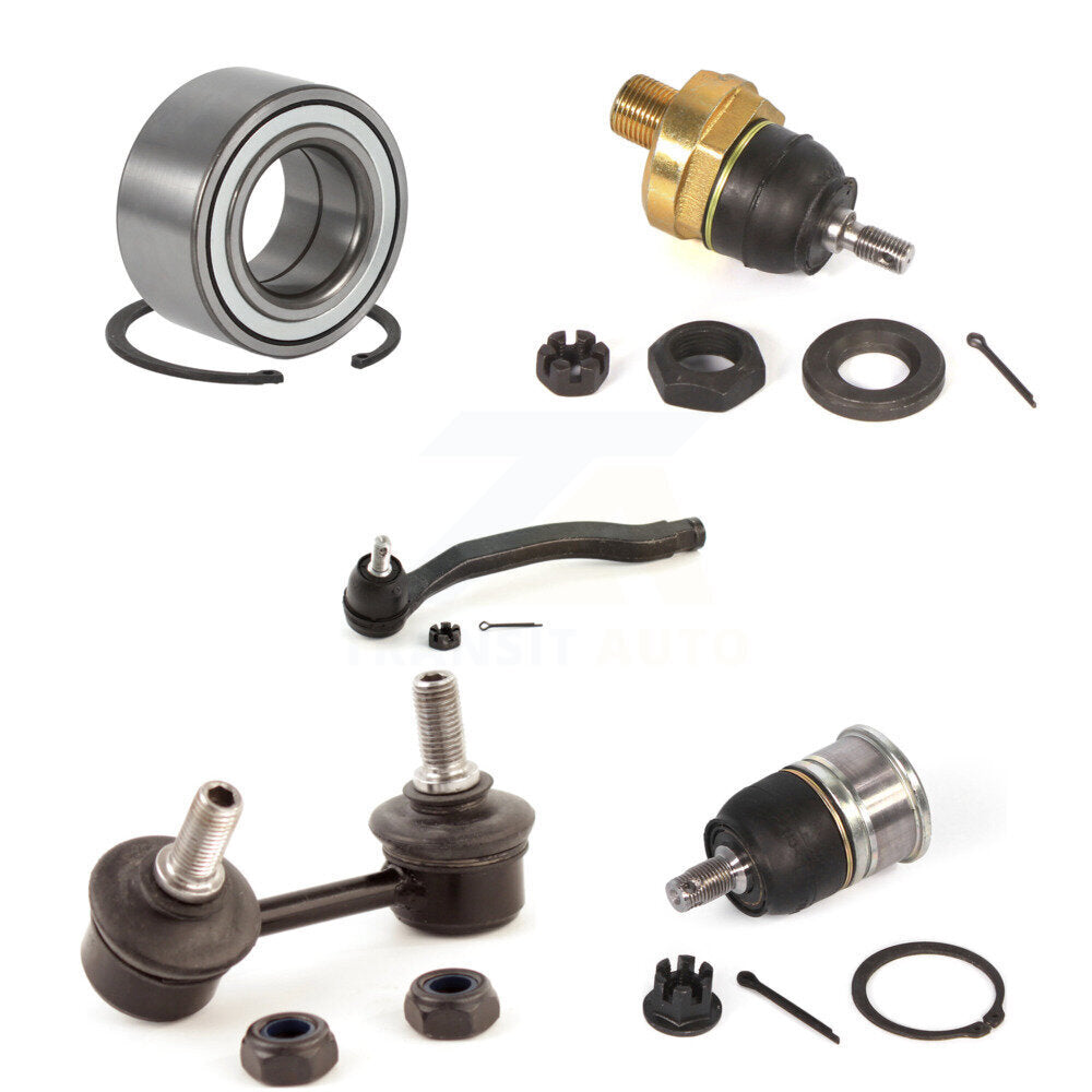 Bearing Upper Lower Ball Joint Outer Tie Rod Link Front Left Kit (5Pc) For Honda