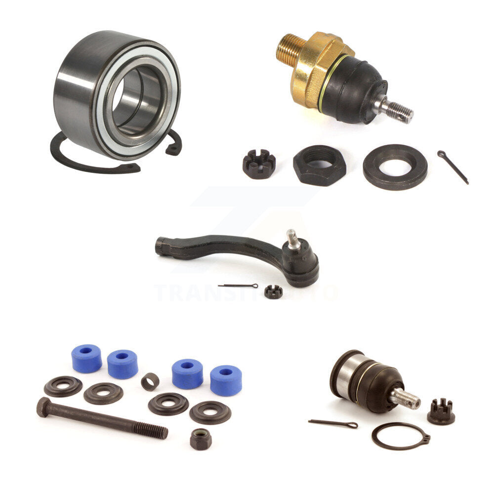 Bearing Upper Lower Ball Joint Outer Tie Rod Link Front Left Kit (5Pc) For Honda