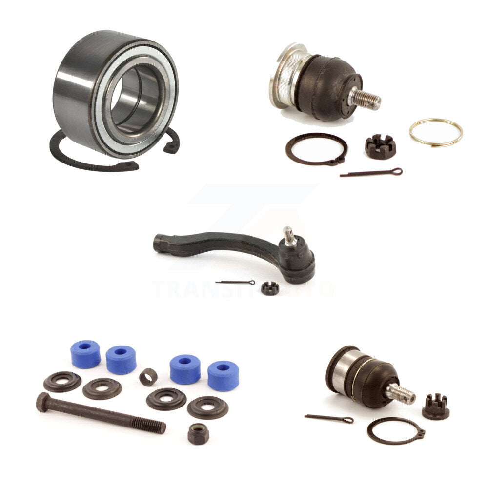 Bearing Upper Lower Ball Joint Outer Tie Rod & Sway Bar Link Front Left Kit For