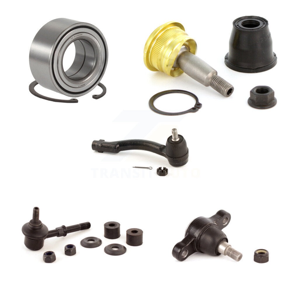 Bearing Upper Lower Ball Joint Outer Tie Rod & Link Front Left Kit (5Pc) For Kia