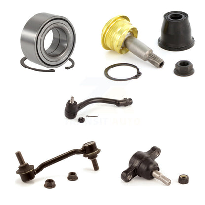 Bearing Upper Lower Ball Joint Outer Tie Rod & Sway Bar Link Front Left Kit For