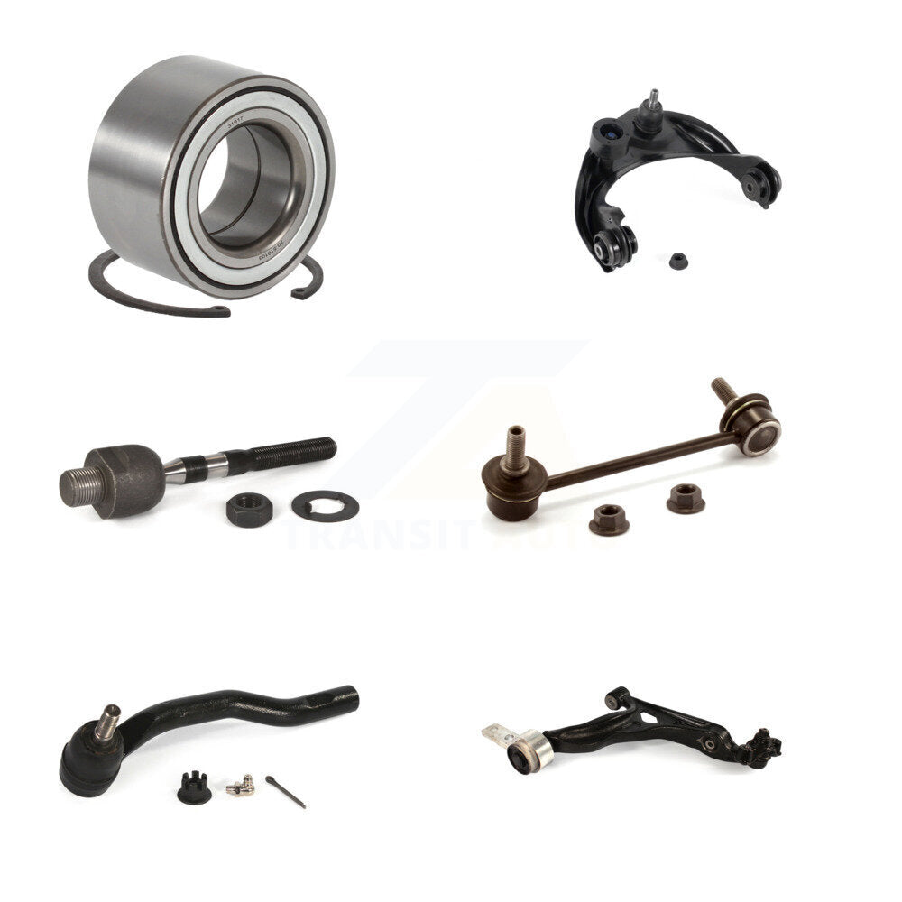 Bearing Lower Upper Control Arm Tie Rod & Link Front Left Kit (6Pc) For Mazda 6