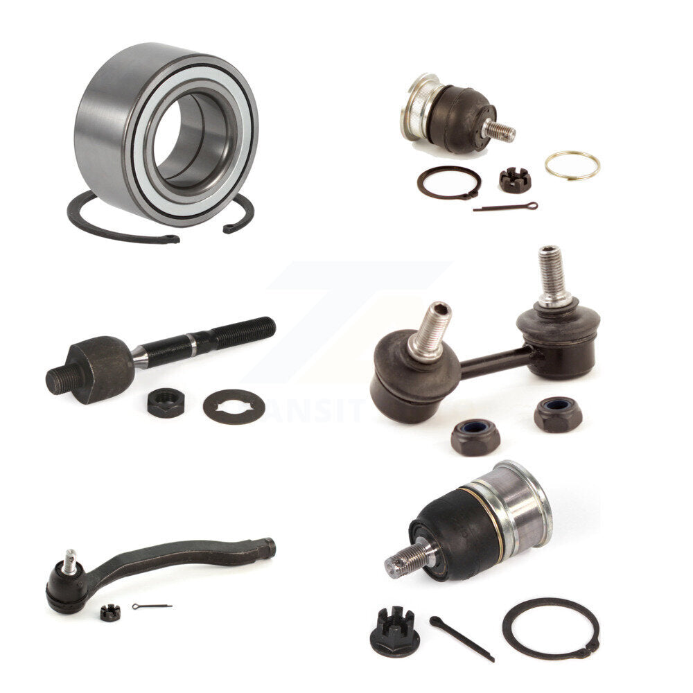 Bearing Upper Lower Ball Joint Tie Rod Link Front Left Kit (6Pc) For Honda Acura
