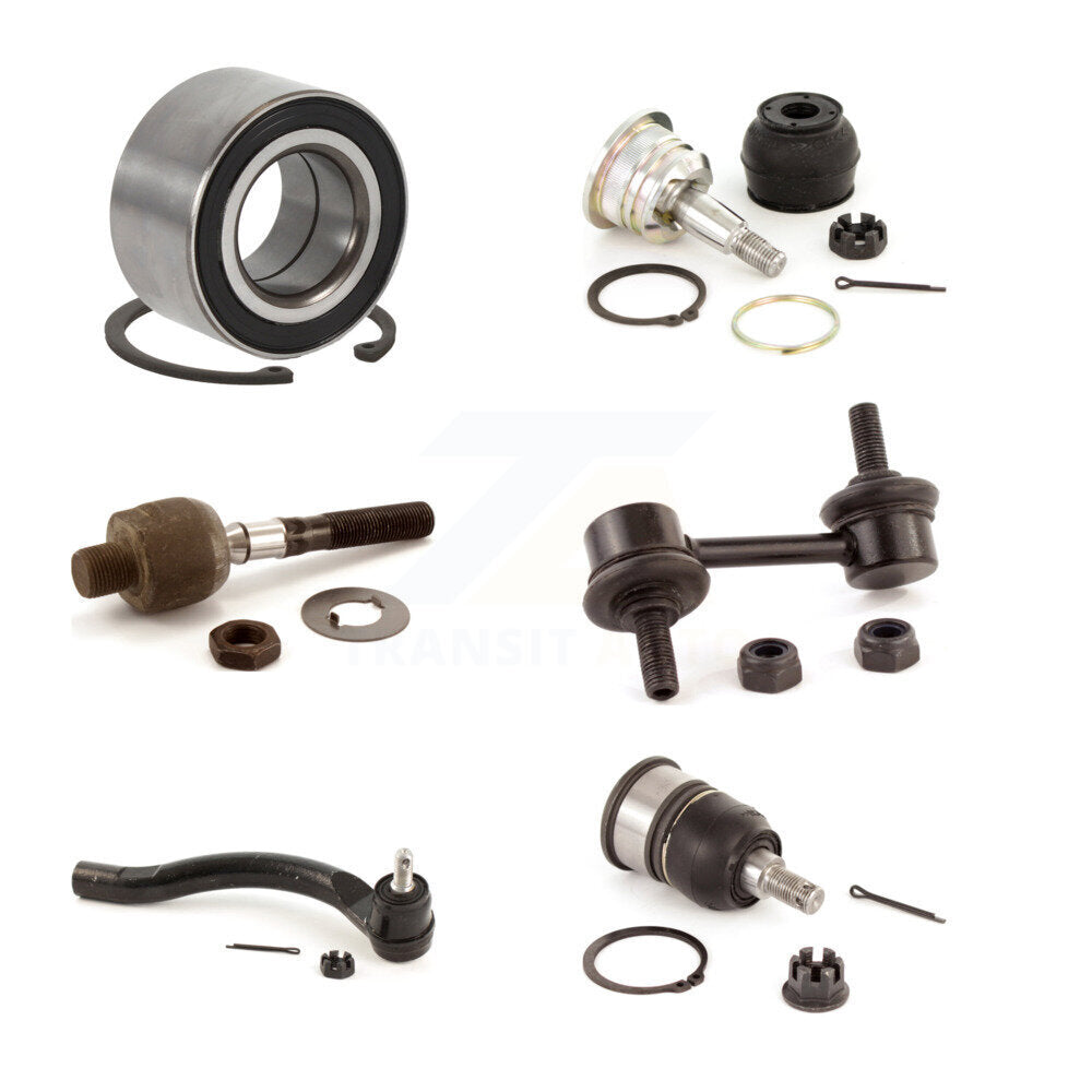 Bearing Upper Lower Ball Joint Tie Rod Link Front Left Kit (6Pc) For Honda Acura