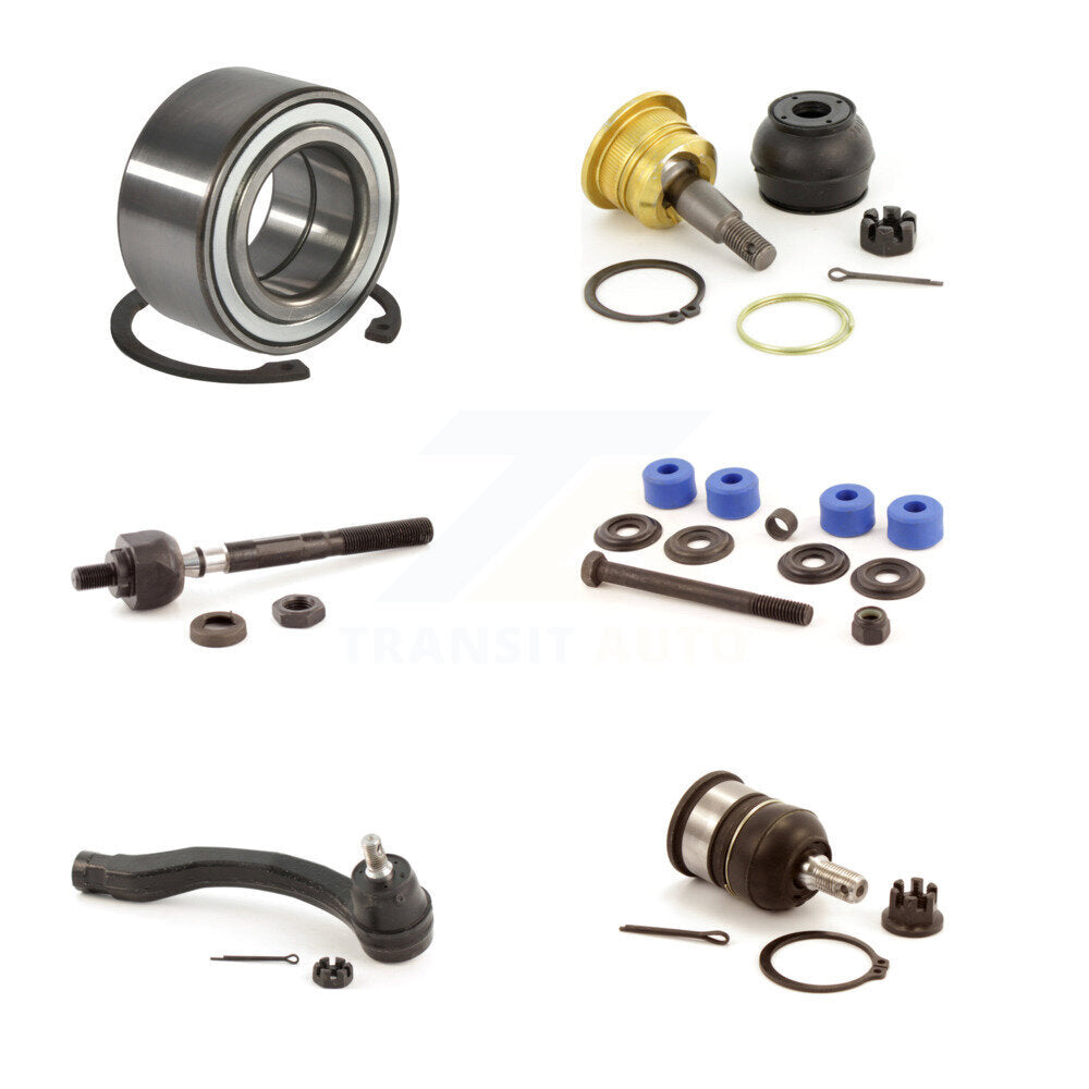 Bearing Upper Lower Ball Joint Tie Rod Link Front Left Kit (6Pc) For Honda Civic