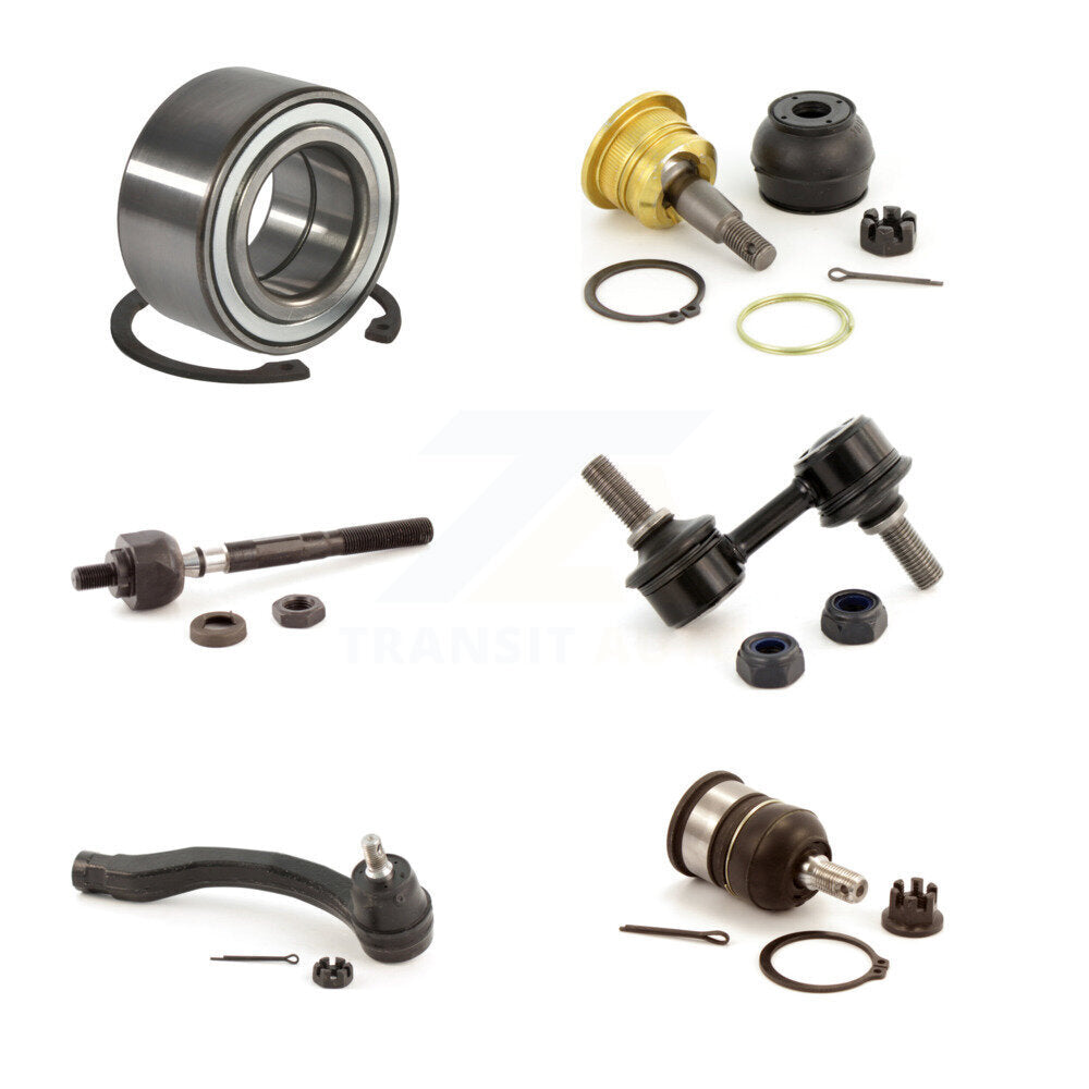 Bearing Upper Lower Ball Joint Tie Rod Link Front Left Kit (6Pc) For Honda Civic