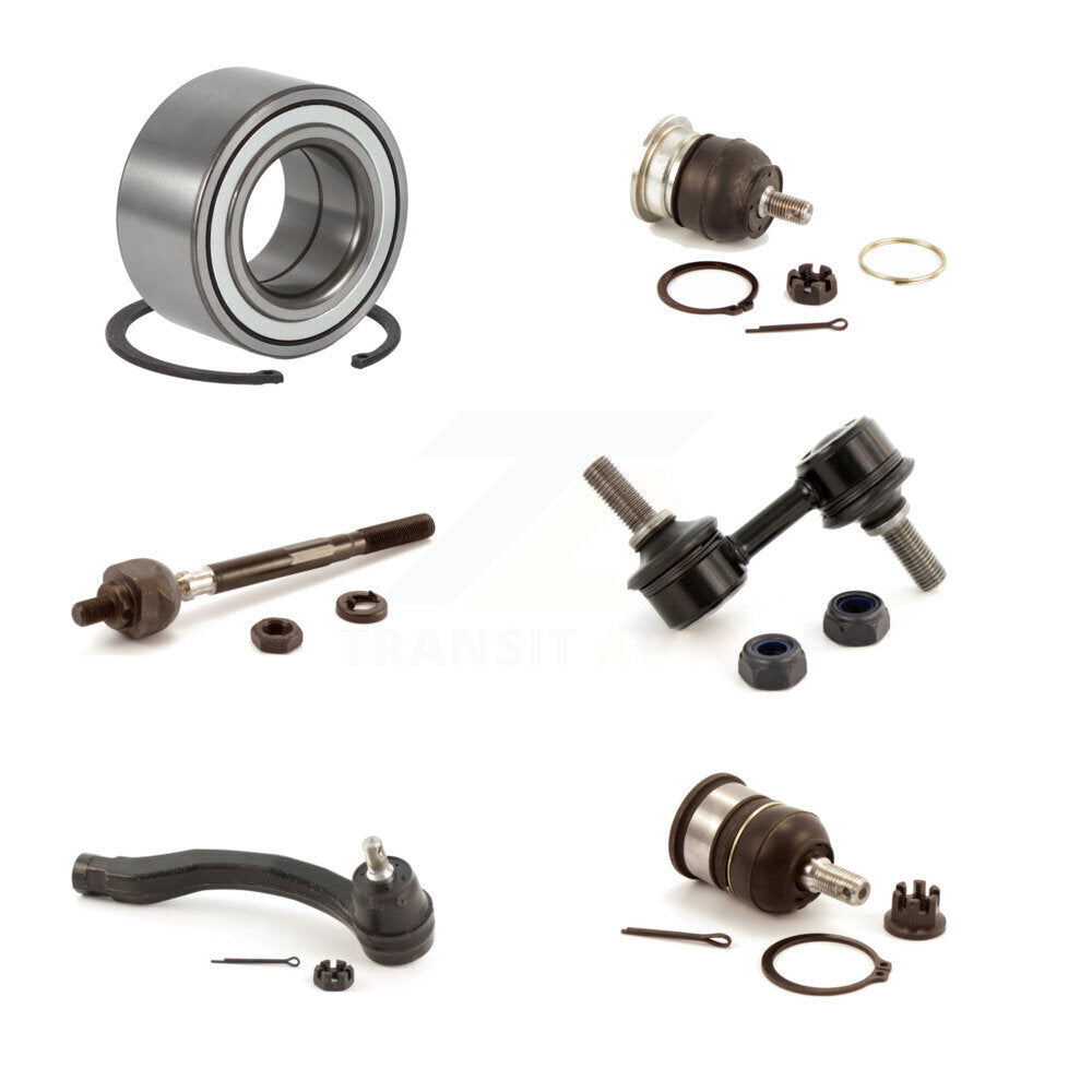 Bearing Upper Lower Ball Joint Tie Rod Link Front Left Kit (6Pc) For Honda CR-V