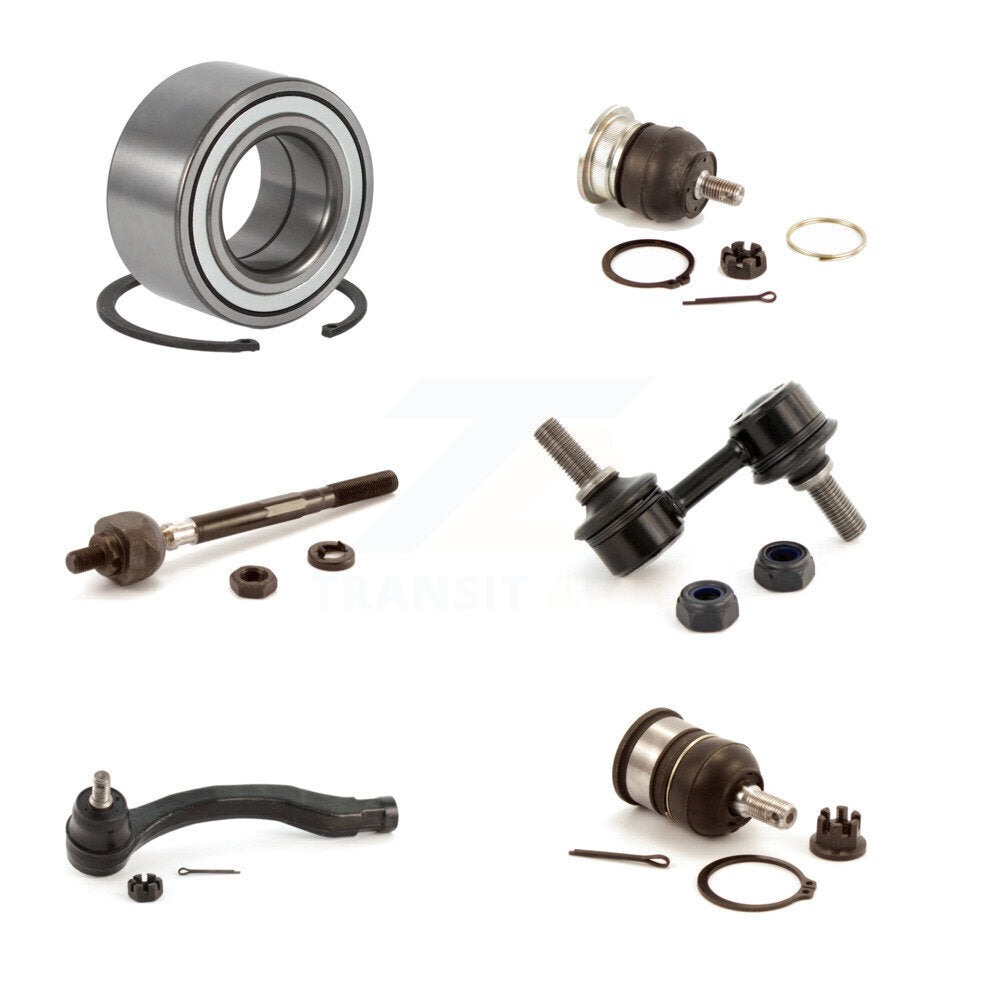 Bearing Upper Lower Ball Joint Tie Rod Link Front Right Kit (6Pc) For Honda CR-V