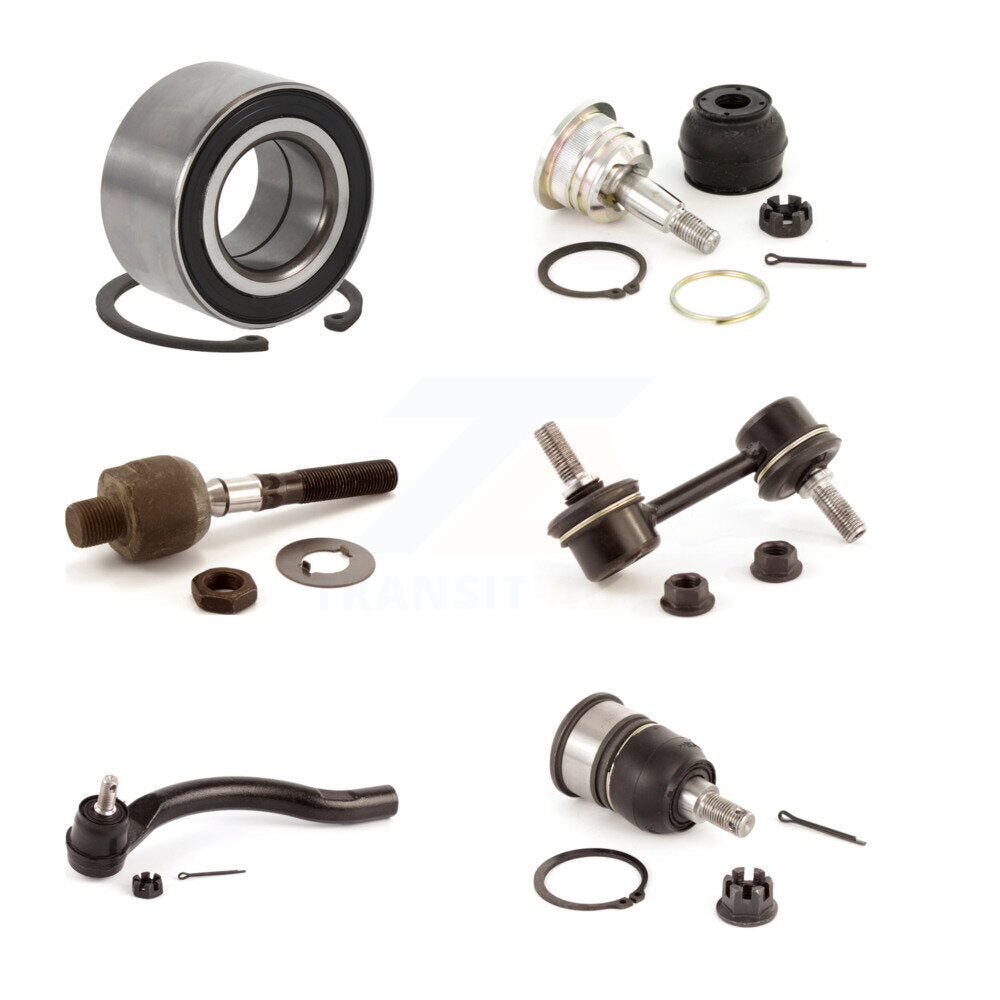 Bearing Upper Lower Ball Joint Tie Rod Link Front Right Kit (6Pc) For Honda TSX