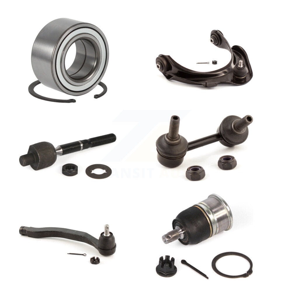Bearing Upper Arm Lower Ball Joint Tie Rod Link Front Right Kit (6Pc) For Honda