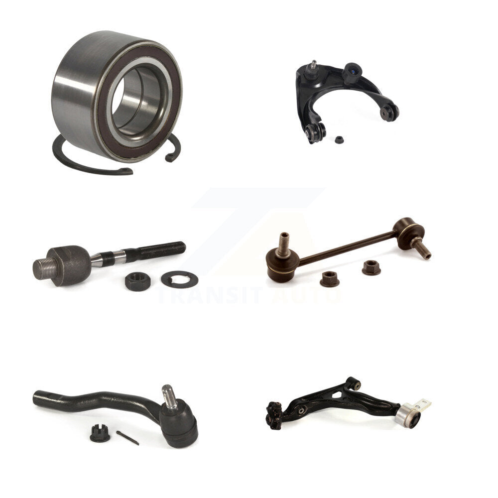 Bearing Lower Upper Control Arm Tie Rod & Link Front Right Kit (6Pc) For Mazda 6
