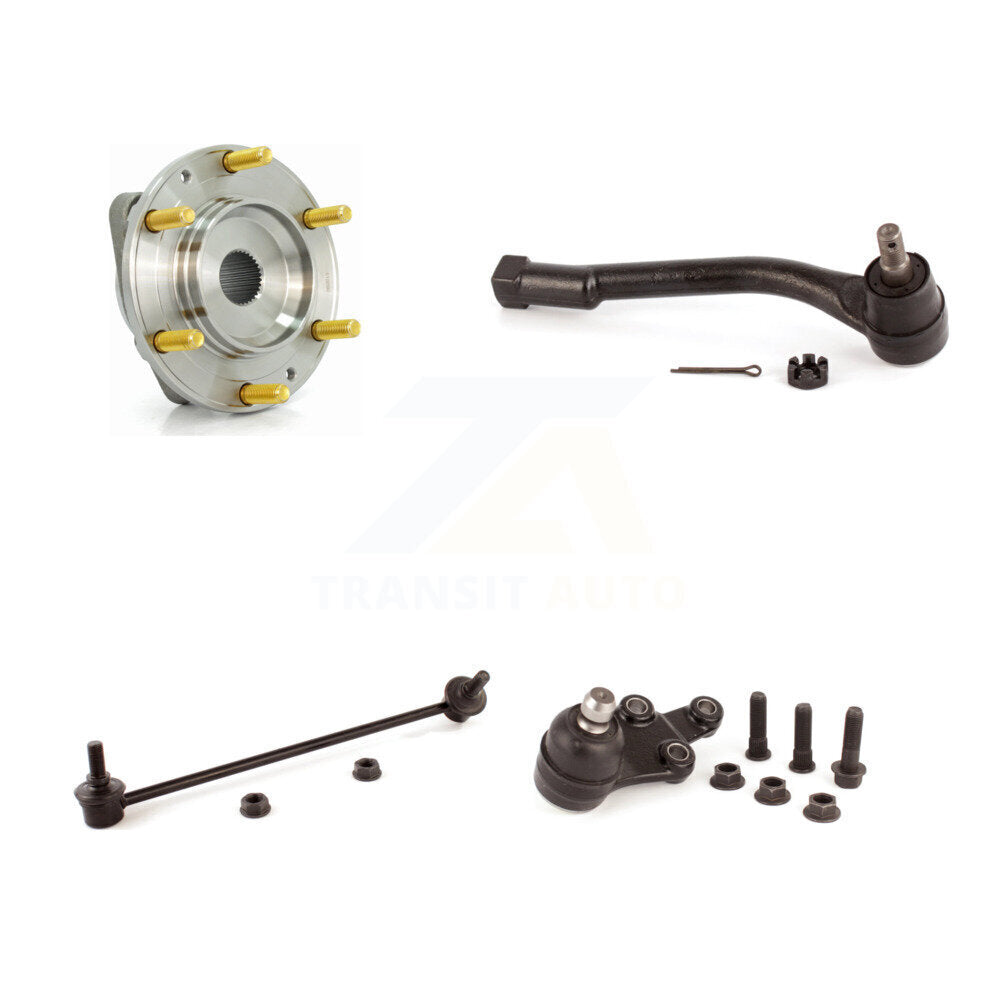Hub Bearing Lower Ball Joint Outer Tie Rod & Link Front Left Kit For Kia Sedona