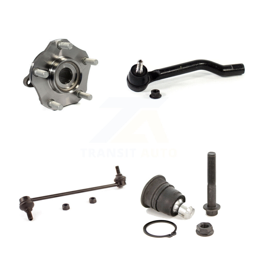 Hub Bearing Lower Ball Joint Outer Tie Rod Link Front Left Kit For Nissan Rogue