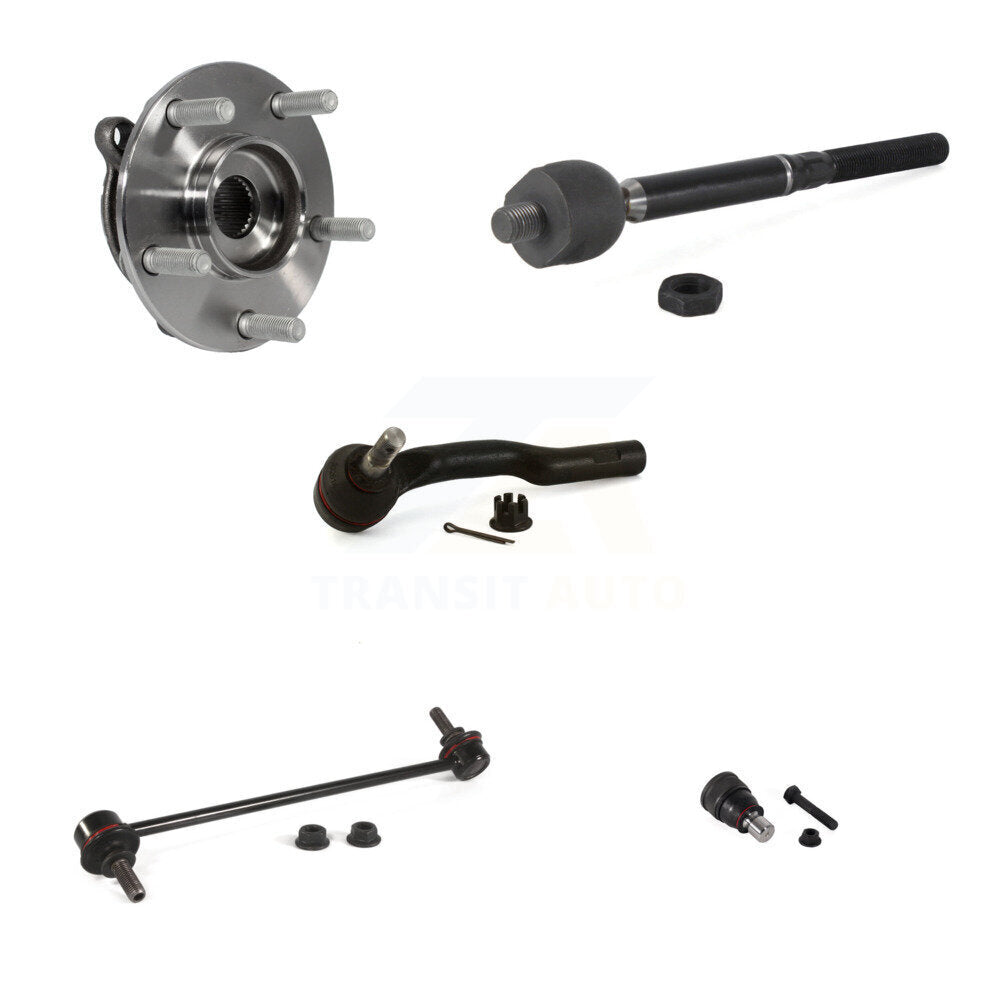 Hub Bearing Lower Ball Joint Tie Rod Link Front Left Kit (5Pc) For Mazda 3 Sport