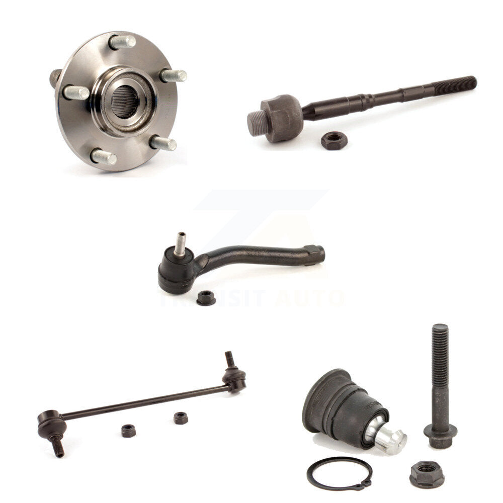 Hub Bearing Lower Ball Joint Tie Rod Link Front Left Kit (5Pc) For Nissan Rogue