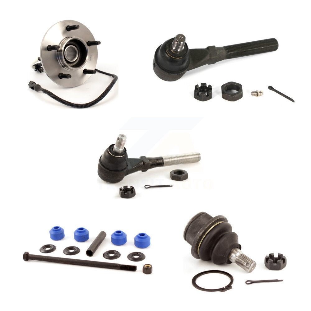 Hub Bearing Lower Ball Joint Tie Rod & Link Front Left Kit (5Pc) For Ford F-150