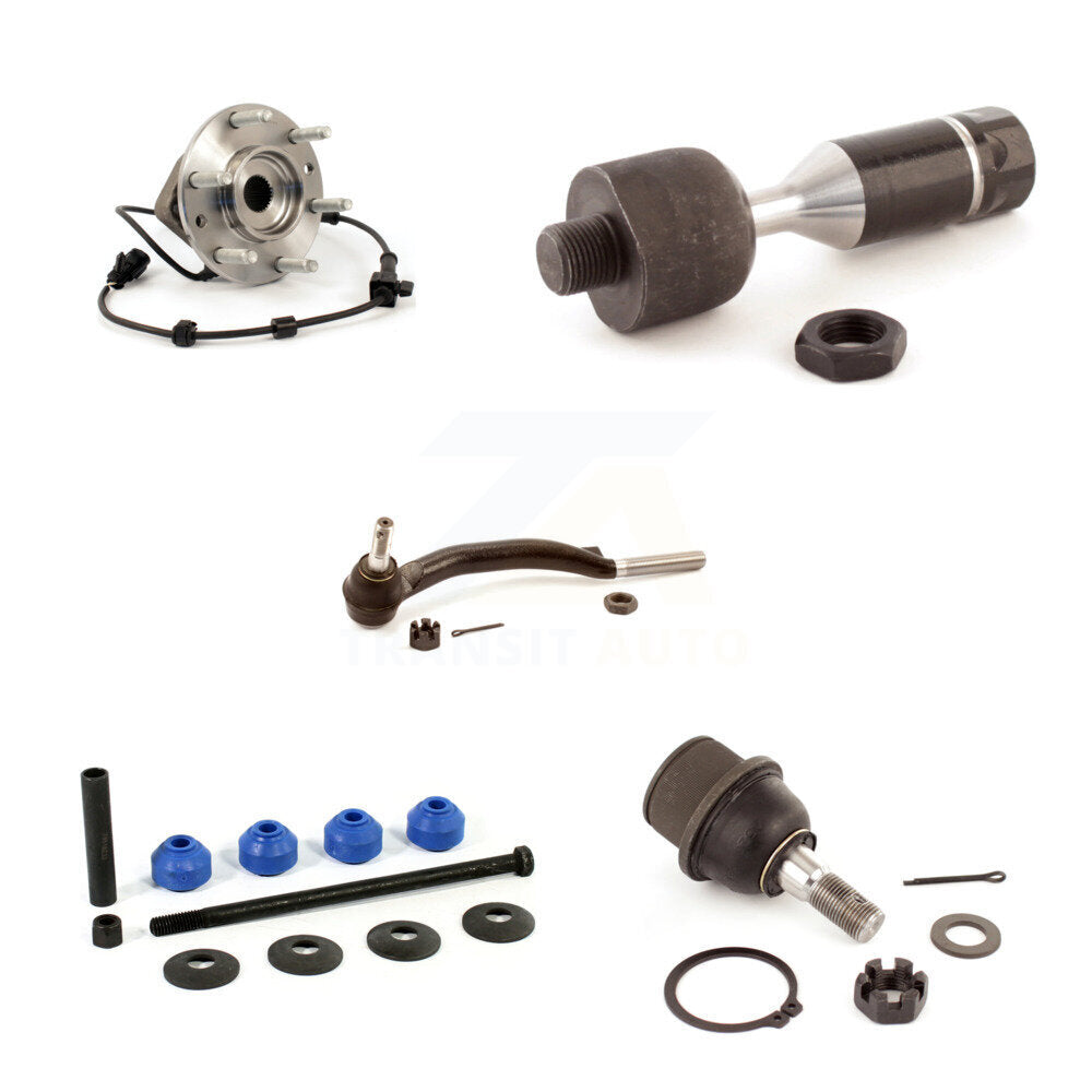 Hub Bearing Lower Ball Joint Tie Rod Link Front Left Kit (5Pc) For Chevrolet GMC