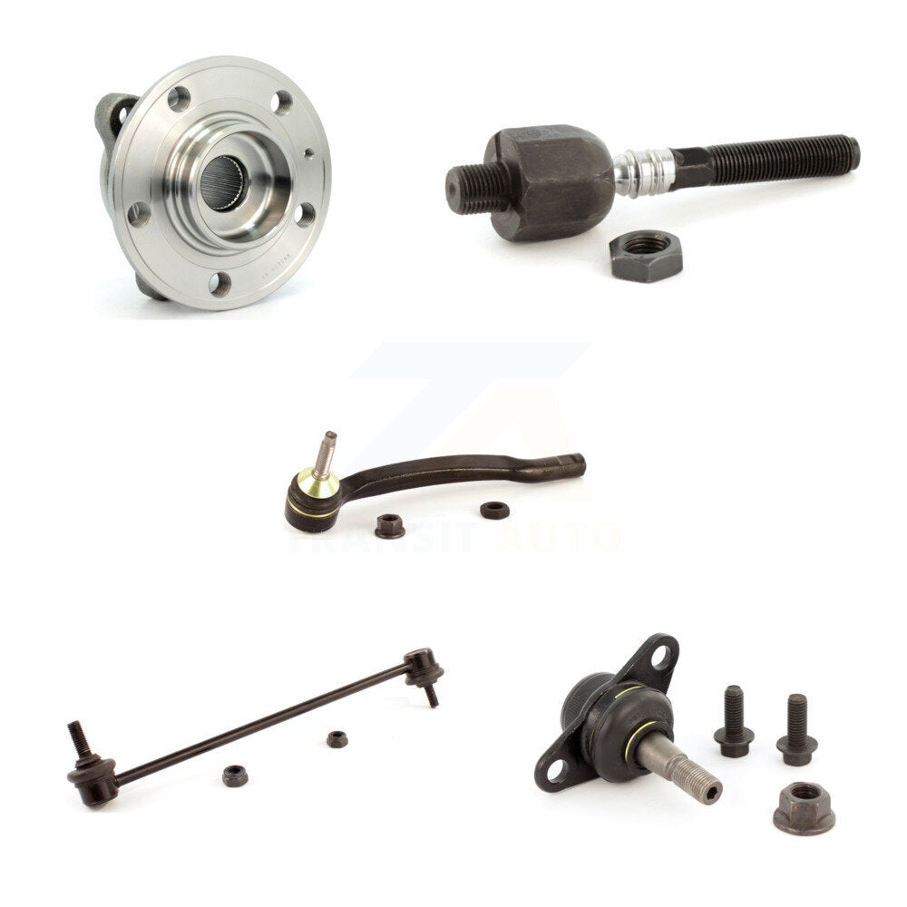 Hub Bearing Lower Ball Joint Tie Rod & Link Front Left Kit (5Pc) For Volvo XC90