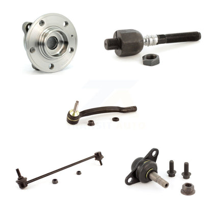 Hub Bearing Lower Ball Joint Tie Rod & Link Front Left Kit (5Pc) For Volvo XC90