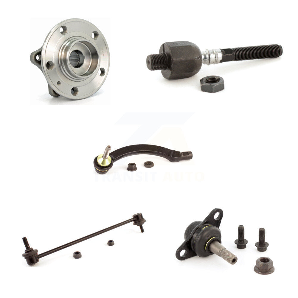 Hub Bearing Lower Ball Joint Tie Rod End Link Front Left Kit (5Pc) For Volvo S60