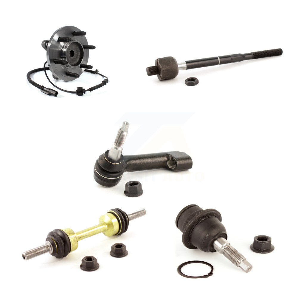 Hub Bearing Lower Ball Joint Tie Rod & Link Front Left Kit (5Pc) For Ford F-150
