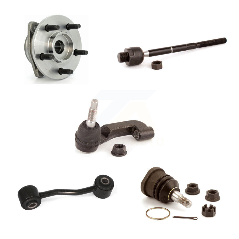 Hub Bearing Lower Ball Joint Tie Rod Link Front Left Kit (5Pc) For Jeep Liberty
