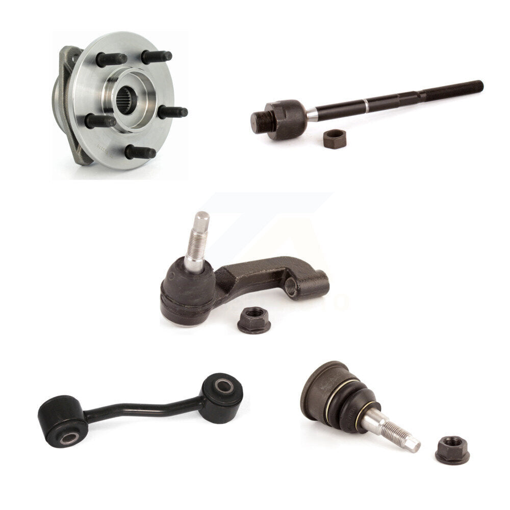 Hub Bearing Lower Ball Joint Tie Rod Link Front Left Kit (5Pc) For Jeep Liberty