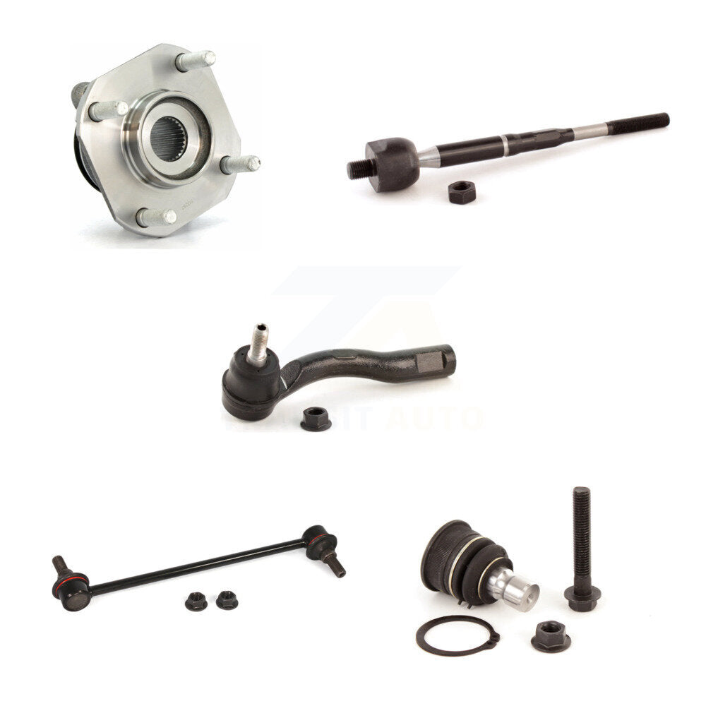 Hub Bearing Lower Ball Joint Tie Rod Link Front Left Kit (5Pc) For Nissan Sentra