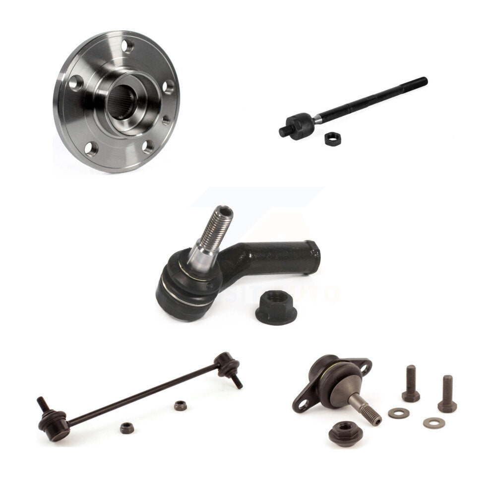 Hub Bearing Lower Ball Joint Tie Rod End Link Front Left Kit (5Pc) For Volvo V70