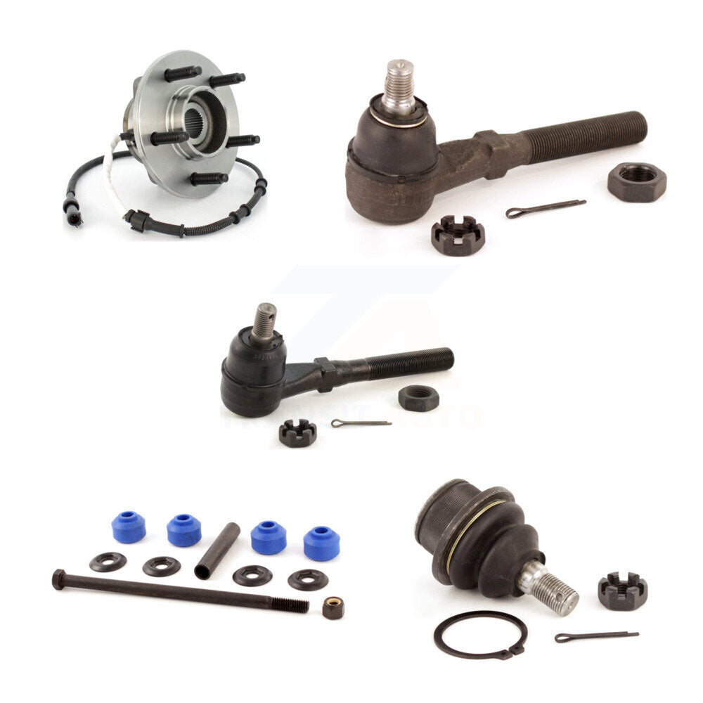 Hub Bearing Lower Ball Joint Tie Rod & Link Front Right Kit (5Pc) For Ford F-150