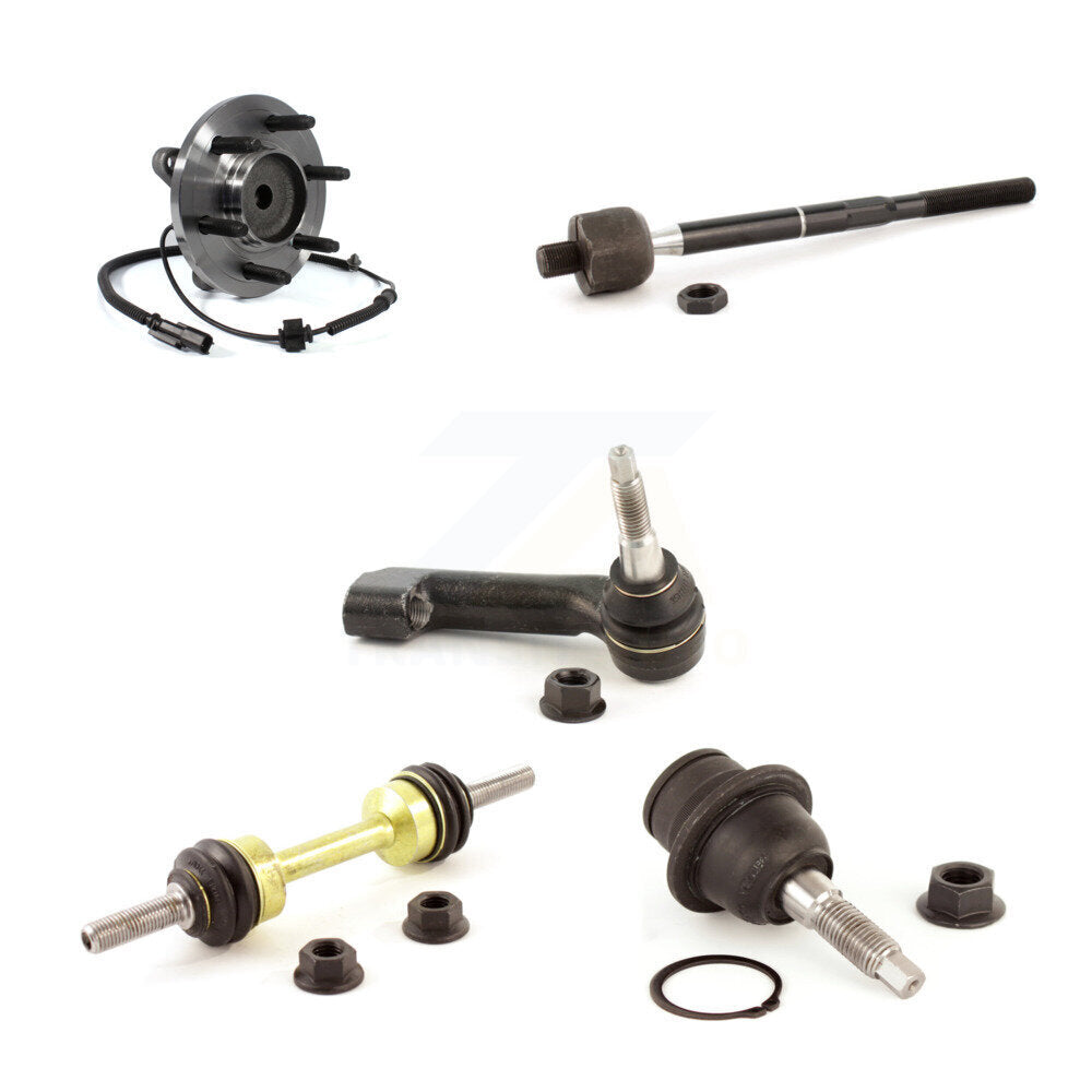 Hub Bearing Lower Ball Joint Tie Rod & Link Front Right Kit (5Pc) For Ford F-150