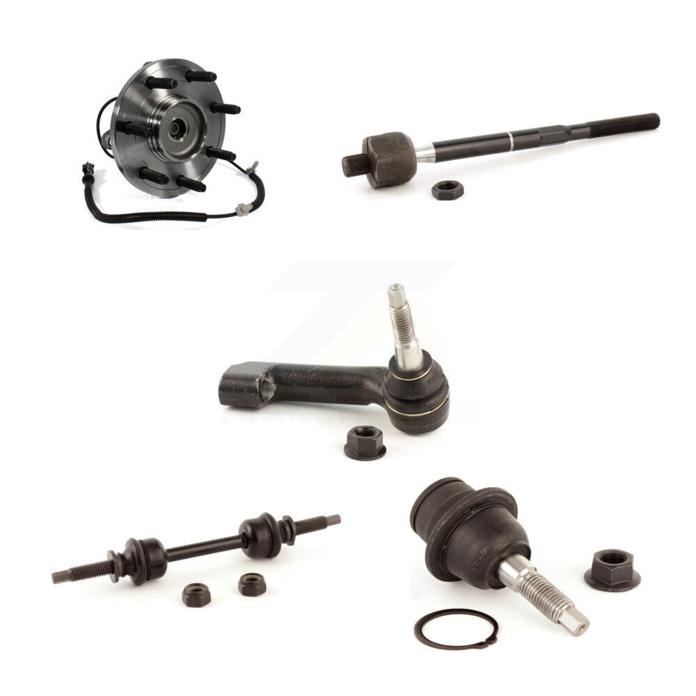 Hub Bearing Lower Ball Joint Tie Rod & Link Front Right Kit (5Pc) For Ford F-150