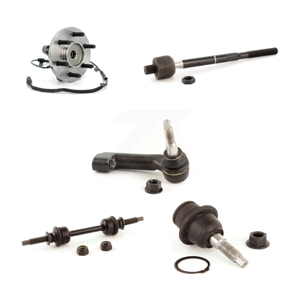 Hub Bearing Lower Ball Joint Tie Rod & Link Front Right Kit (5Pc) For Ford F-150