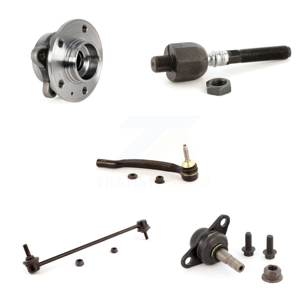 Hub Bearing Lower Ball Joint Tie Rod & Link Front Right Kit (5Pc) For Volvo XC90