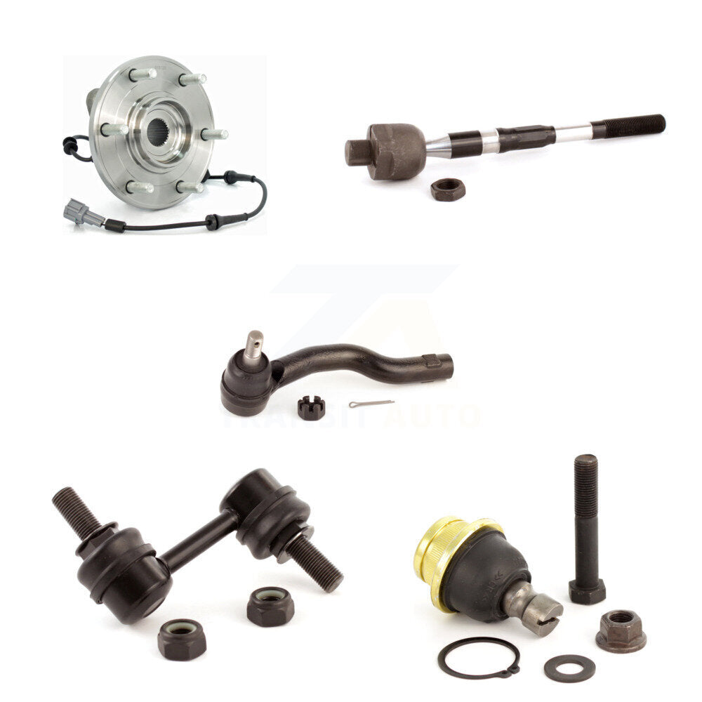 Hub Bearing Lower Ball Joint Tie Rod Link Front Right Kit (5Pc) For Nissan TITAN