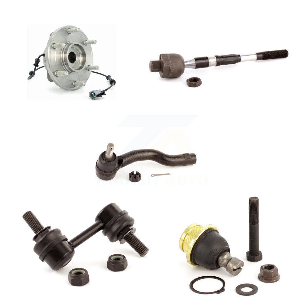 Hub Bearing Lower Ball Joint Tie Rod Link Front Right Kit (5Pc) For Nissan TITAN