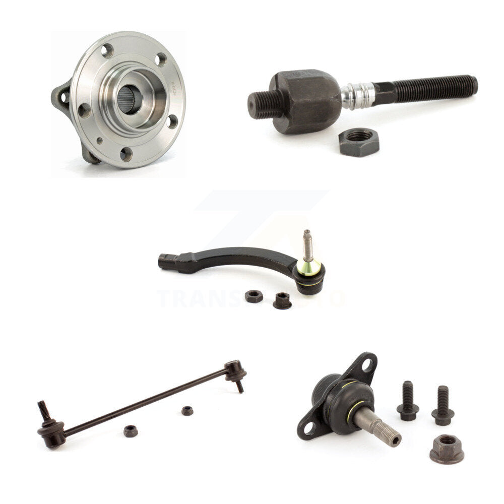 Hub Bearing Lower Ball Joint Tie Rod & Link Front Right Kit (5Pc) For Volvo S60
