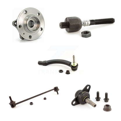 Hub Bearing Lower Ball Joint Tie Rod & Link Front Right Kit (5Pc) For Volvo S60