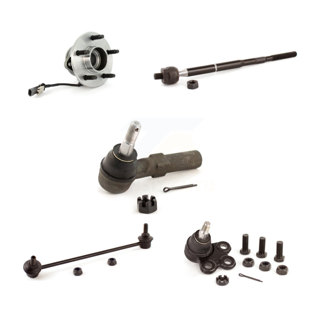Hub Bearing Lower Ball Joint Tie Rod & Link Front Right Kit (5Pc) For Chevrolet