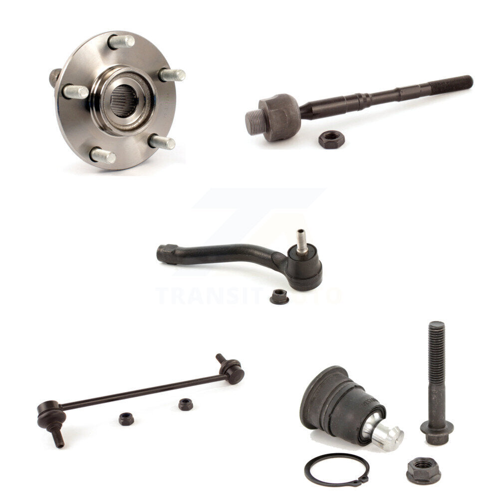 Hub Bearing Lower Ball Joint Tie Rod Link Front Right Kit (5Pc) For Nissan Rogue