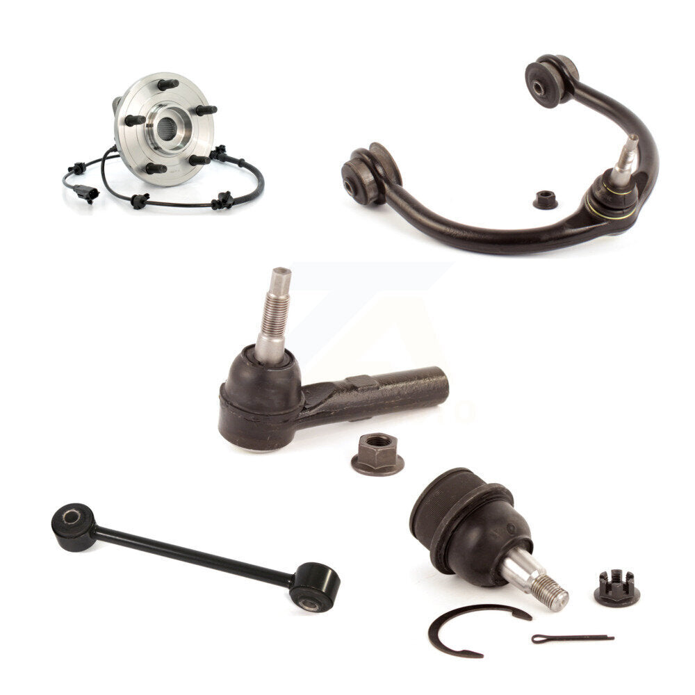 Hub Upper Arm Lower Ball Joint Outer Tie Rod Link Front Right Kit (5Pc) For Jeep
