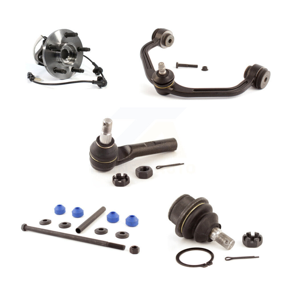 Hub Upper Arm Lower Ball Joint Outer Tie Rod Link Front Right Kit (5Pc) For Ford