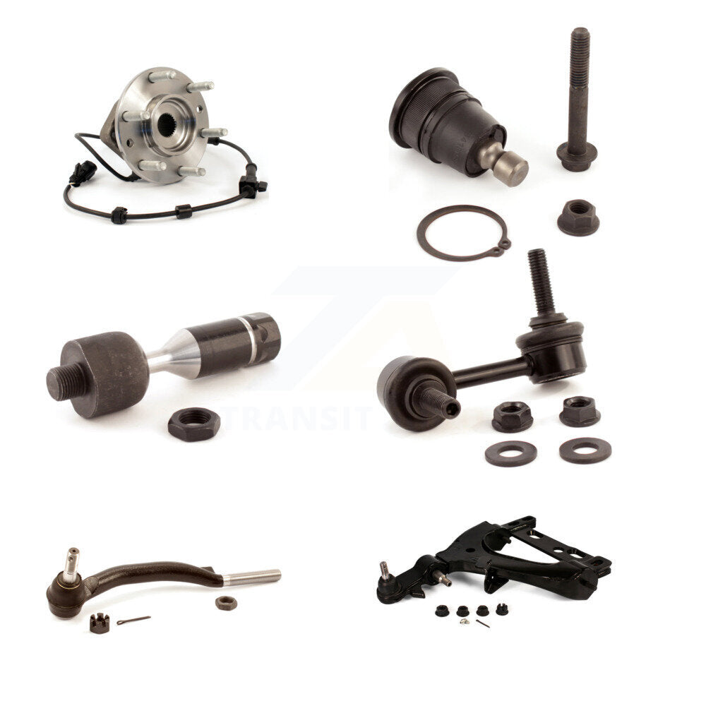 Bearing Lower Arm Upper Ball Joint Tie Rod Link Front Left Kit (6Pc) For GMC XL