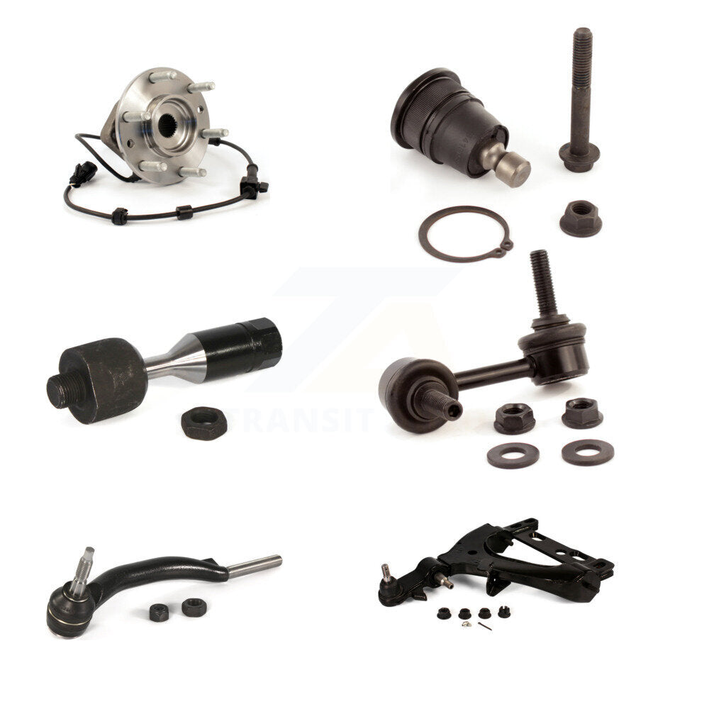 Bearing Lower Arm Upper Ball Joint Tie Rod Link Front Left Kit (6Pc) For GMC XL