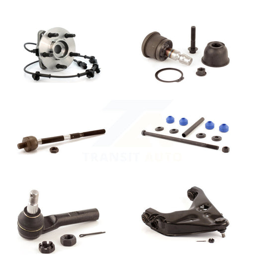 Bearing Lower Arm Upper Ball Joint Tie Rod & Link Front Left Kit (6Pc) For Ford